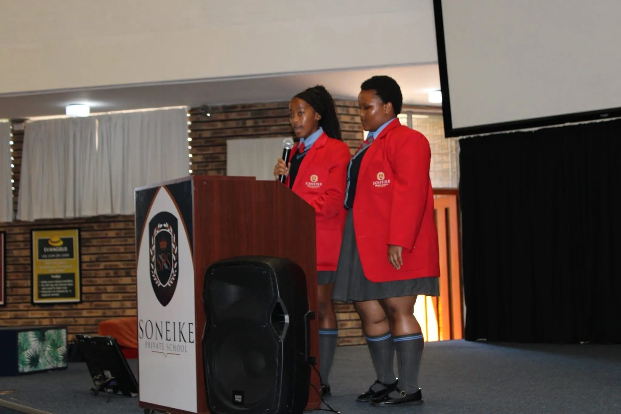 Grade 8 learners celebrating at the Soneike Blazer Ceremony