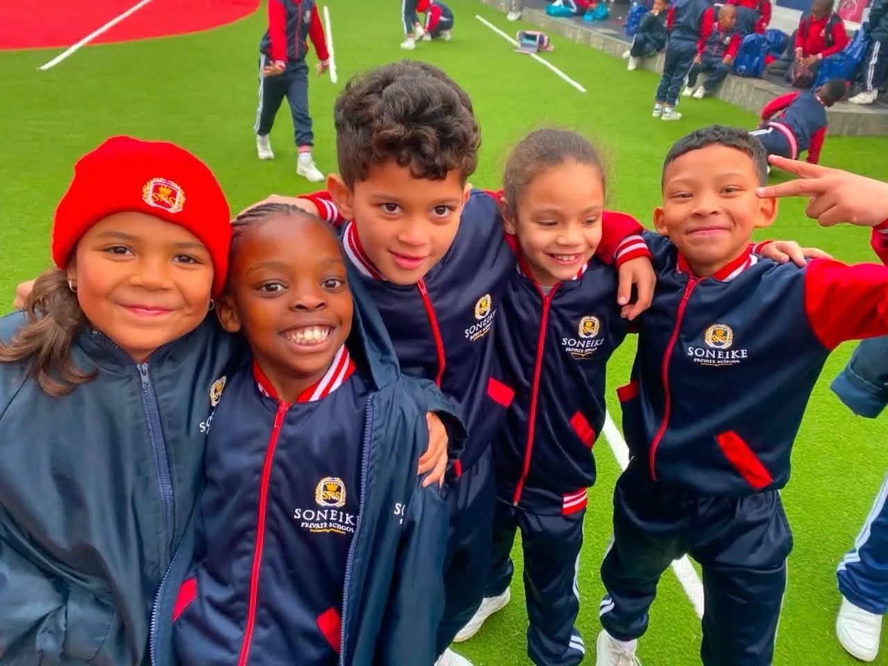 Soneike learners in tracksuits enjoying aftercare
